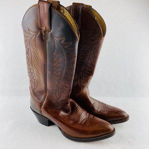 Justin Boots Rich Brown Western Heeled Boots